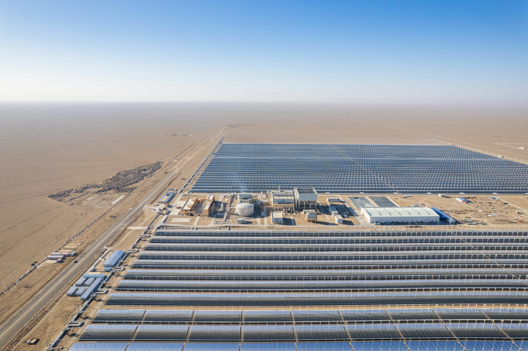 A solar power plant from above